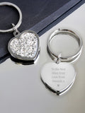 PMC diamante heart keyring personalised - British product
