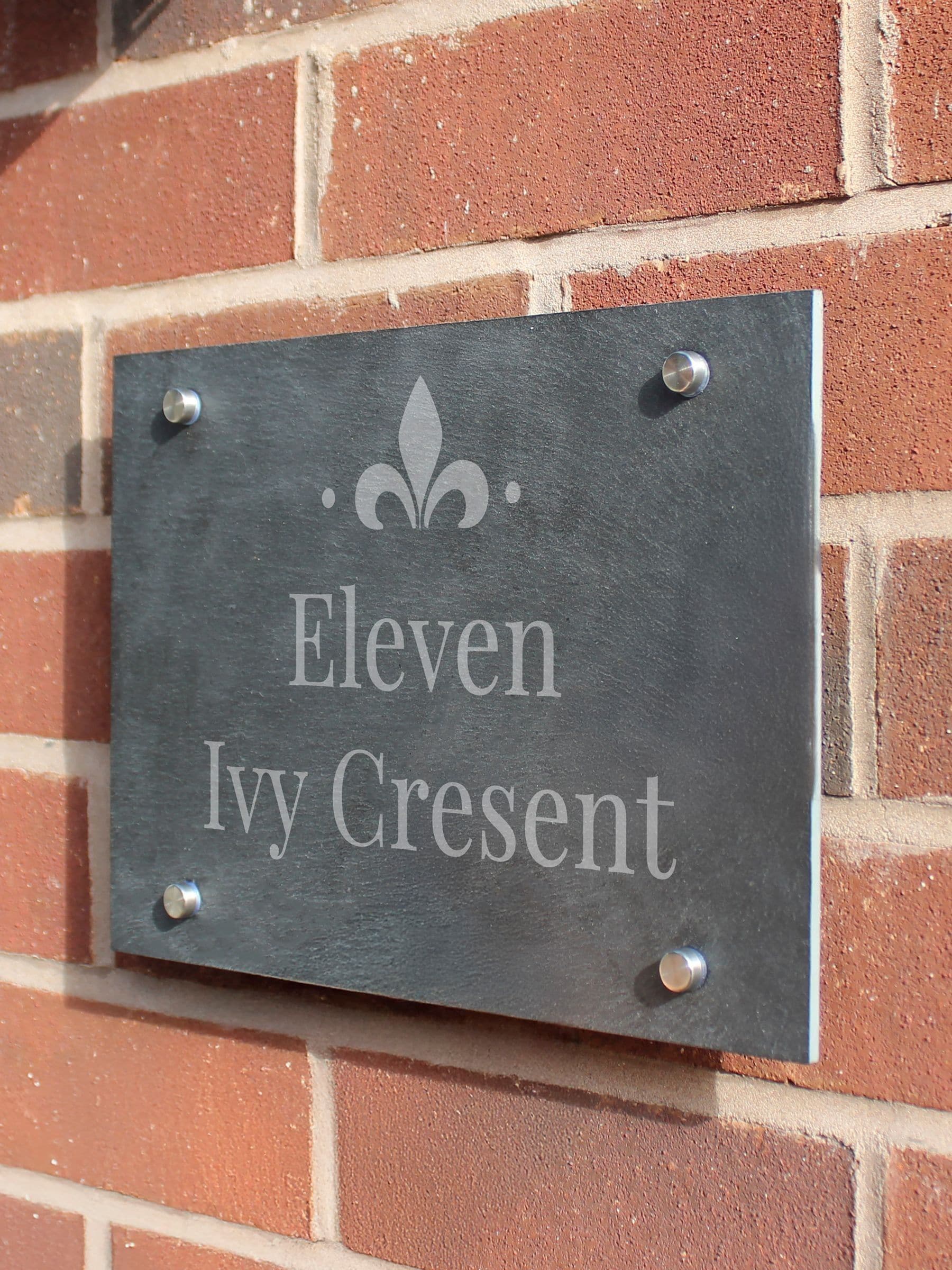 PMC personalised slate house sign 22x20cm, UK version
