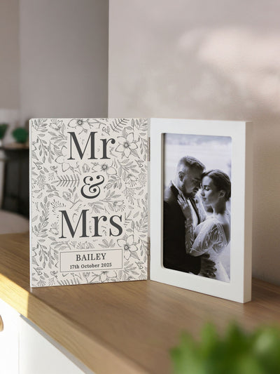 Next PMC Personalised Wedding Wooden Hinged 6x4 Photo Frame- Buy online at McGrocer