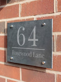 PMC personalised large number slate house sign 22x20cm, imported from the UK