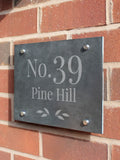 PMC personalised leaf slate house sign, UK version