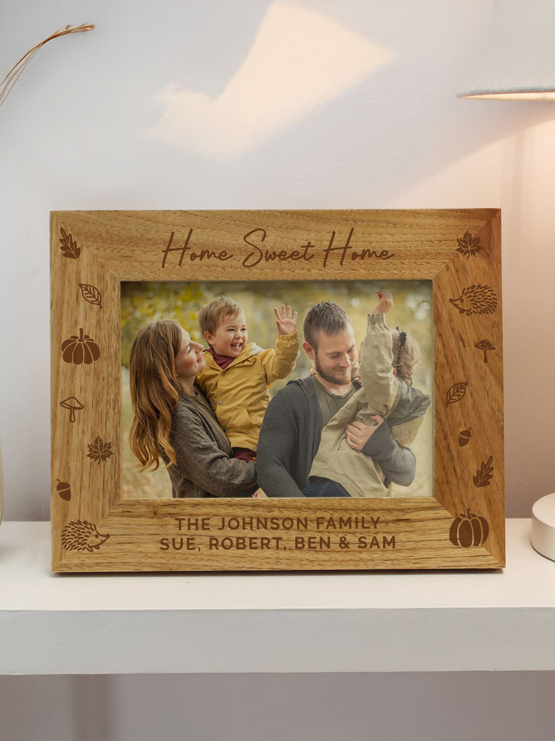 PMC personalised autumn 6x4 wooden photo frame (British brand)
