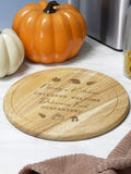 PMC Personalised Autumn Wooden Chopping Board, UK version