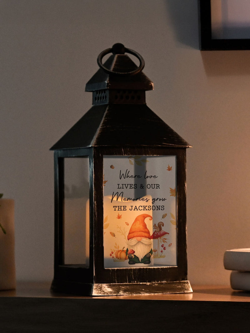 PMC personalised autumn gonk LED lantern, imported from the UK
