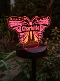 PMC butterfly solar light with personalisation, British product