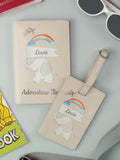 PMC personalised elephant passport and luggage tag set (British brand)