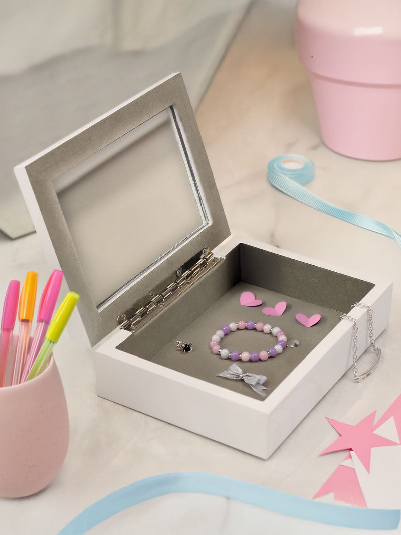 PMC fairy princess jewellery box wooden with mirror (British brand)