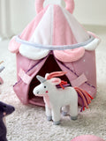 JoJo Maman Bébé unicorn playset tent with plush characters - British product