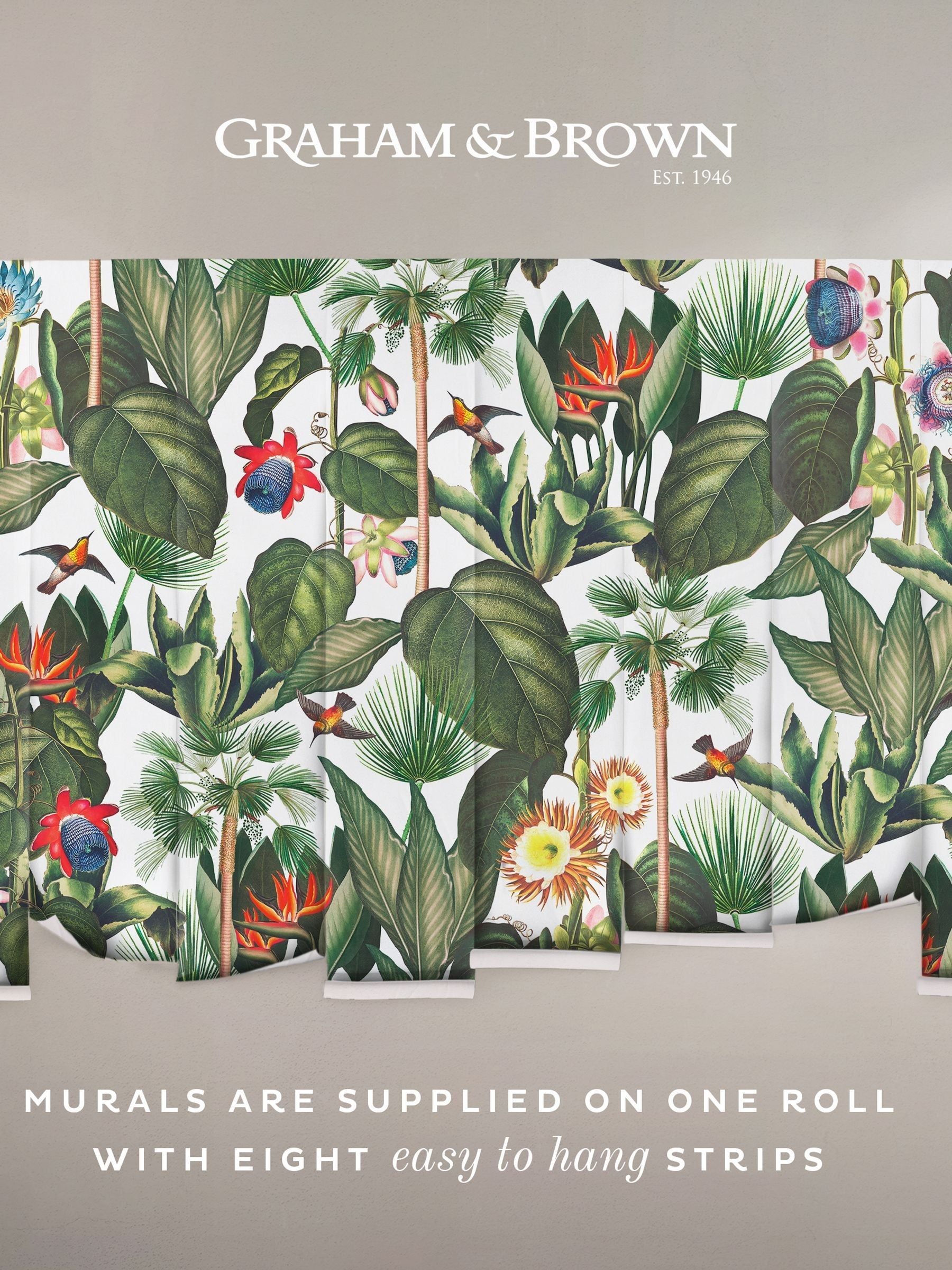 Graham & Brown Botanique Jungle mural sample A4 (British brand)