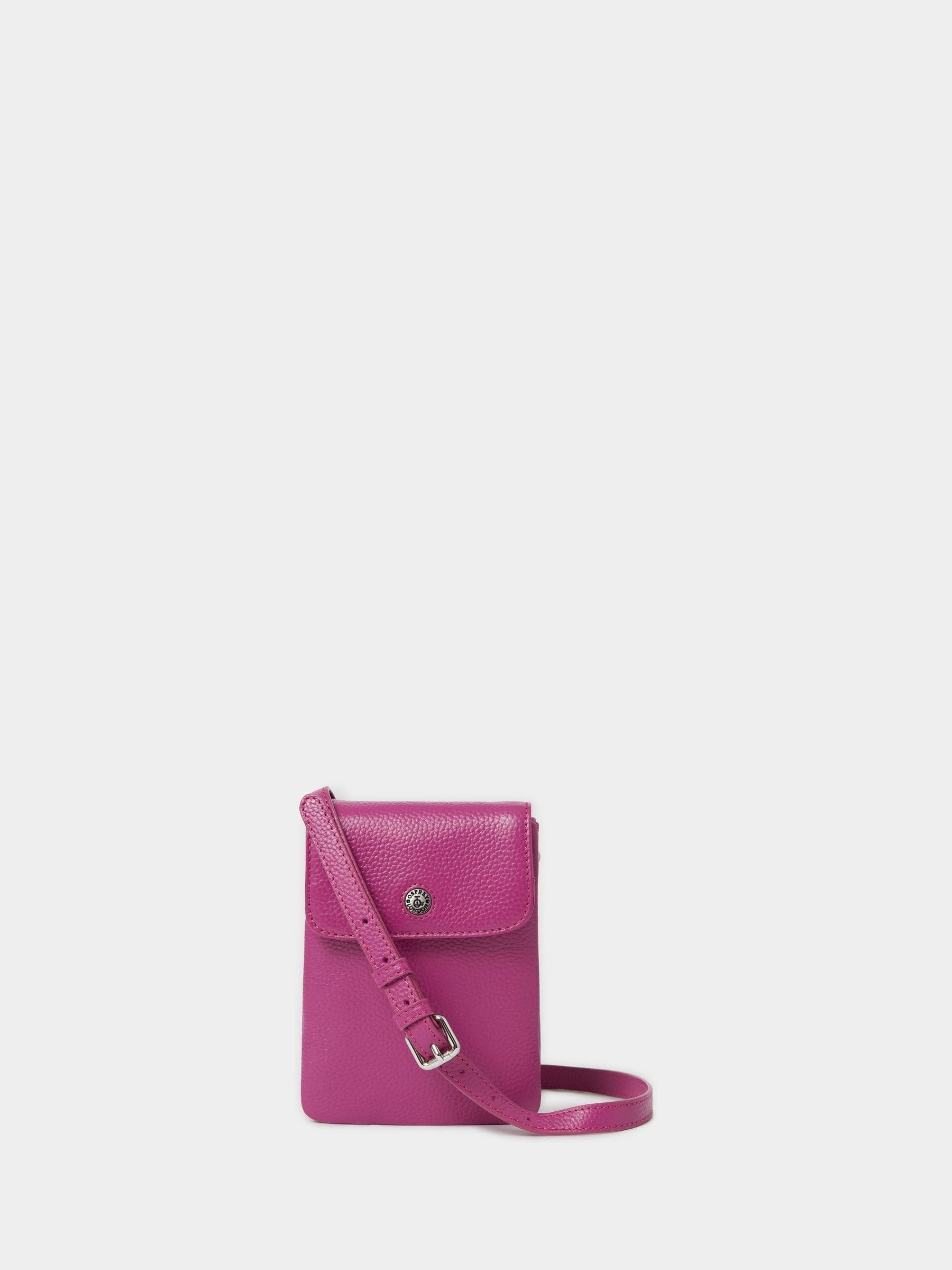 Osprey London Black Madison Leather Phone Bag