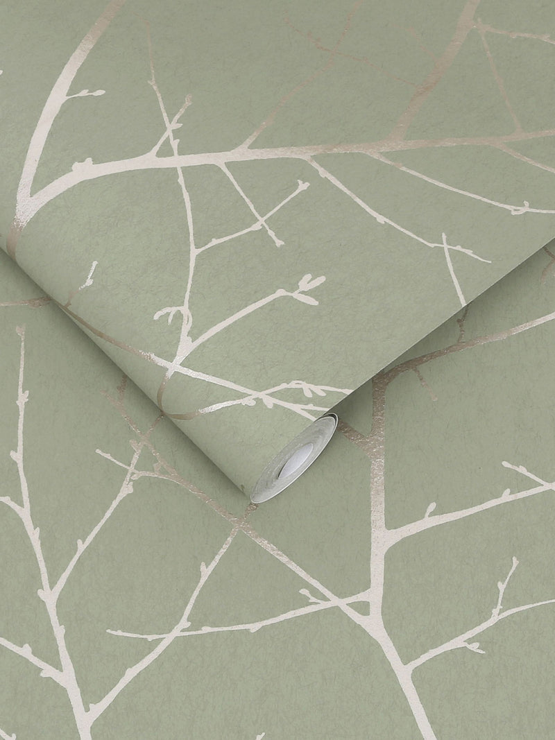 Graham & Brown Sage Boreas A4 wallpaper sample (British brand)