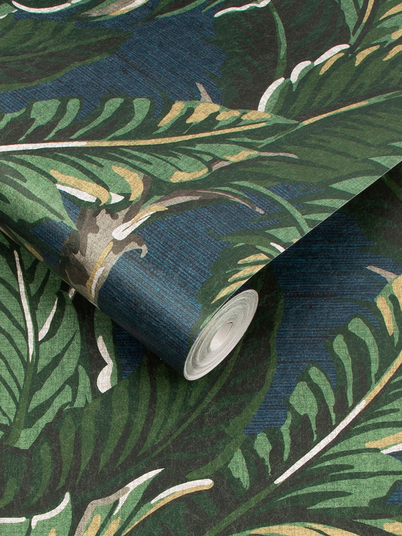 Graham & Brown Midnight Daintree Palm A4 Wallpaper Sample