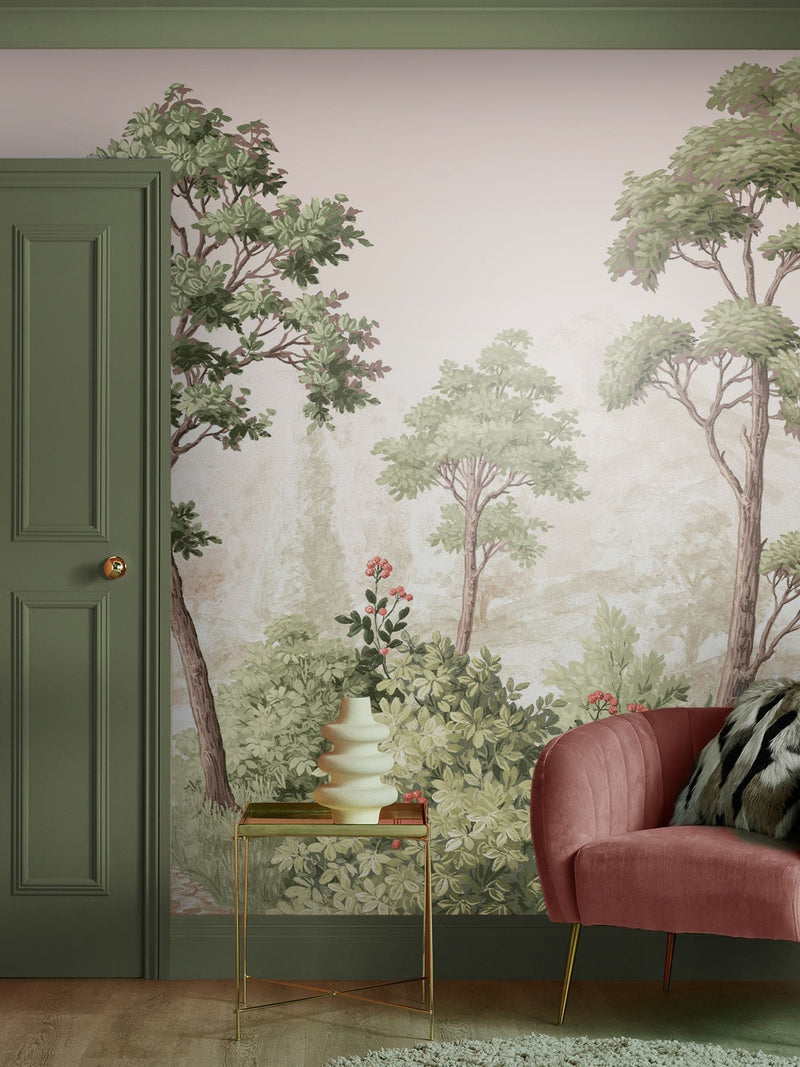 Graham & Brown Green Grizedale A4 mural sample, imported from the UK