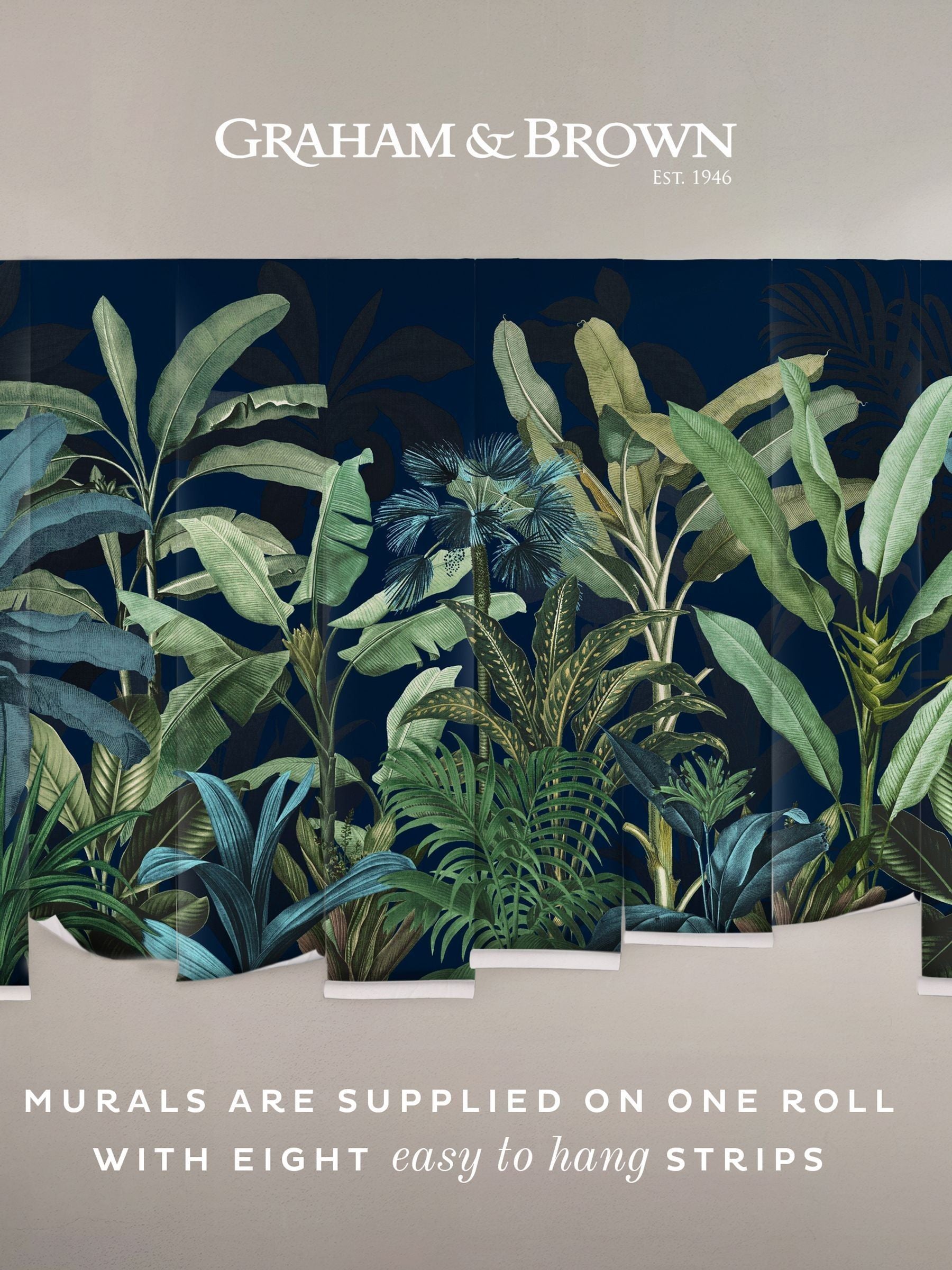 Graham & Brown Nightfall Congo mural sample A4 (British brand)