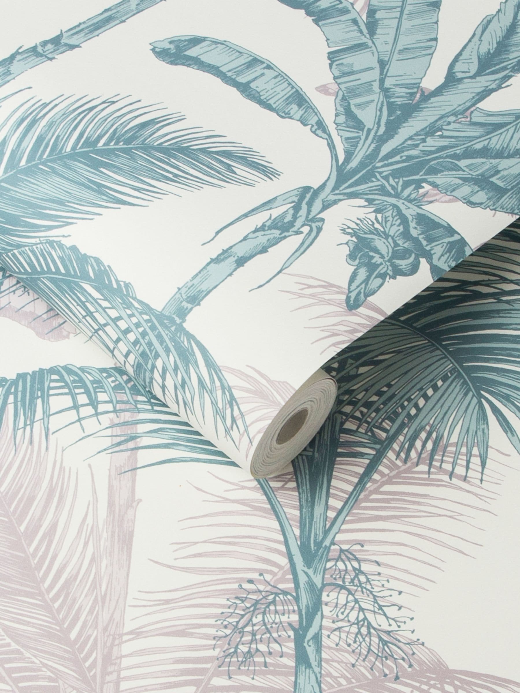 Graham & Brown wallpaper sample Blush Green Jungle A4, imported from the UK