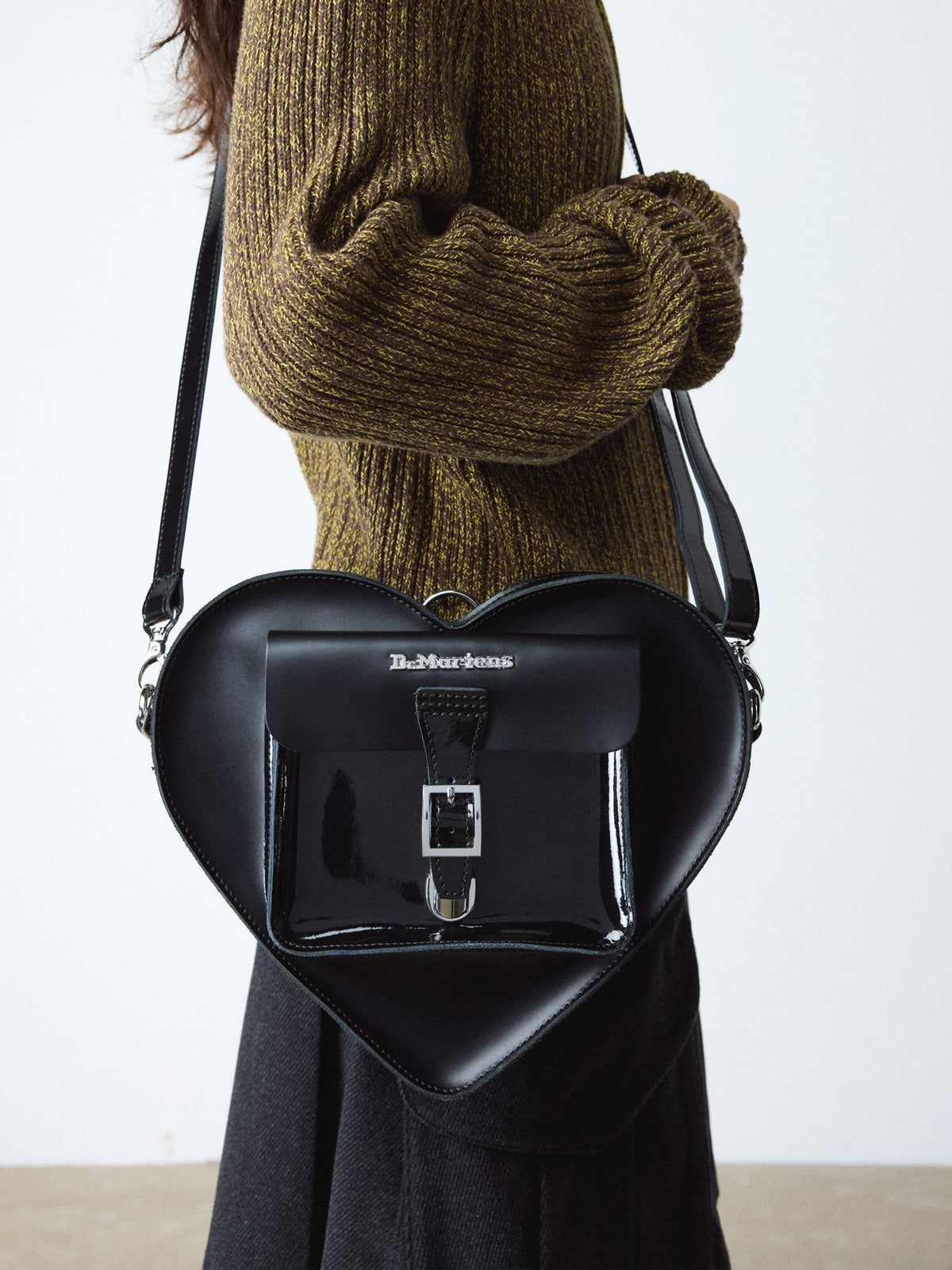 Dr. Martens black heart backpack with front pocket - British product