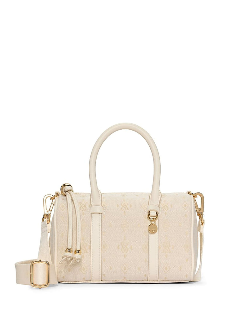 Victoria's Secret White Foyard Small Roll Duffle Bag - British product