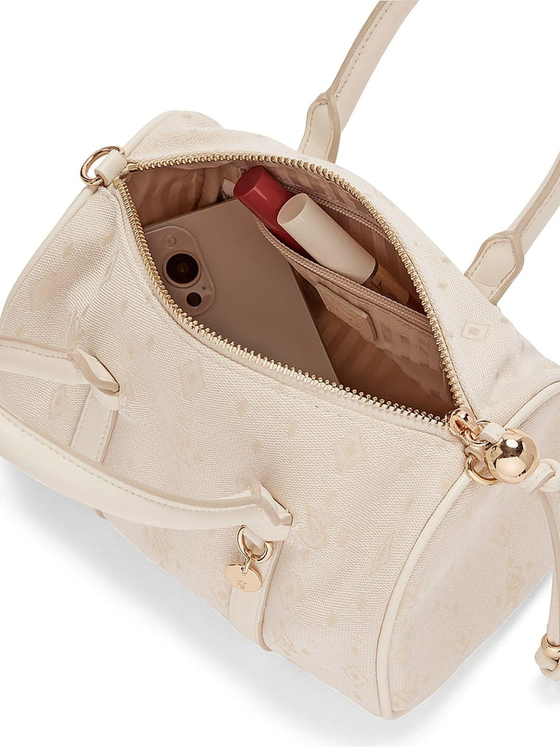 Victoria's Secret White Foyard Small Roll Duffle Bag - British product