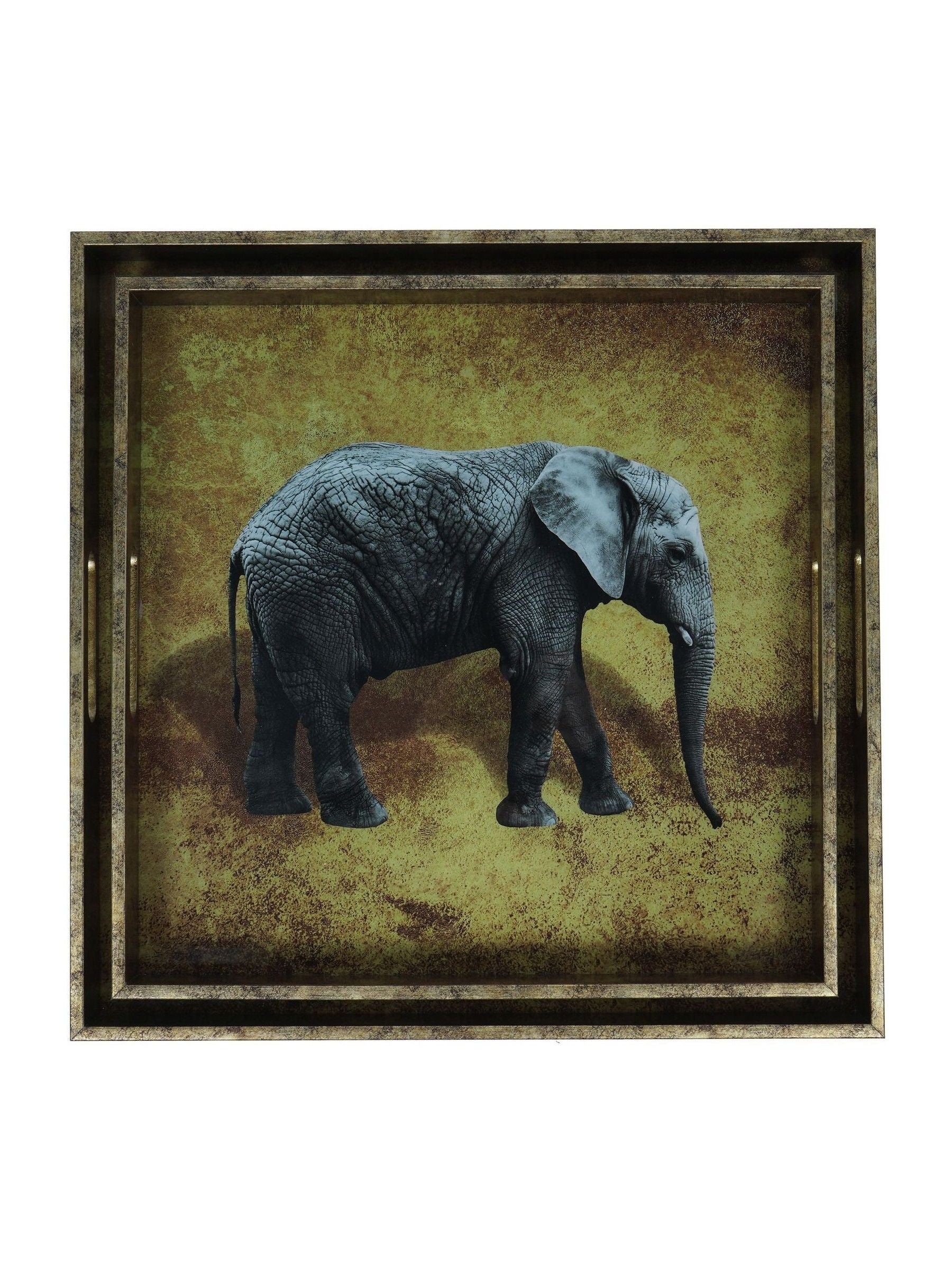 Libra Interiors gold elephant decorative nesting trays set of 2, UK version