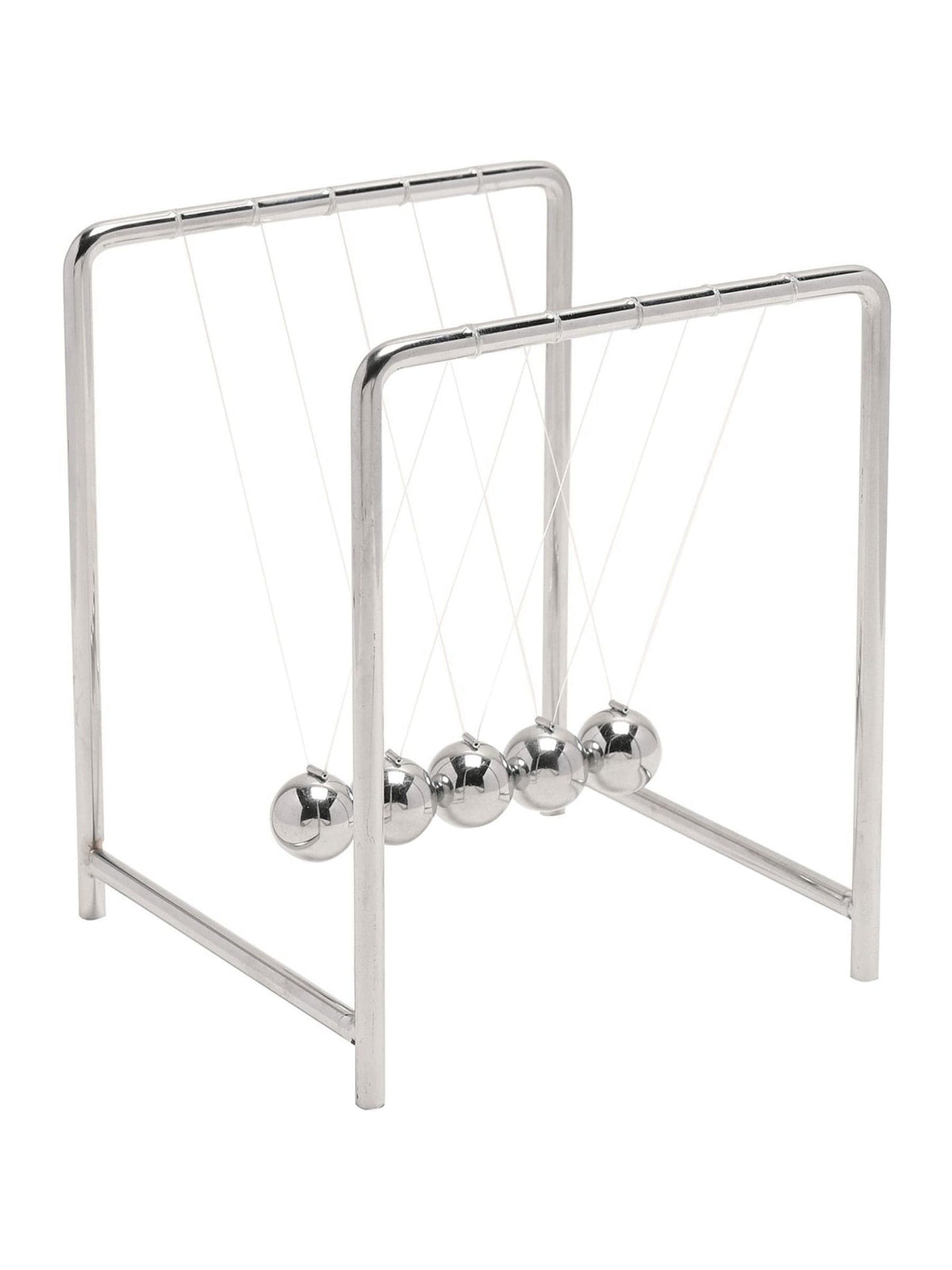 Widdop Newton's Cradle polished chrome desk toy 14x18cm (British brand)