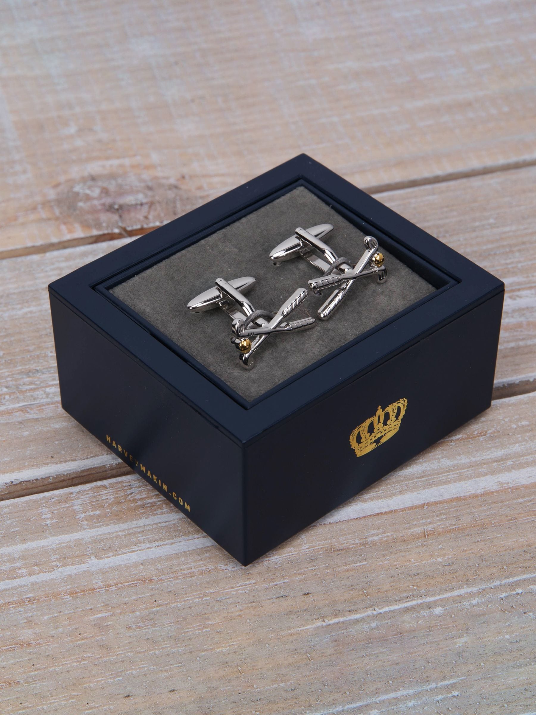 Widdop silver golf club cufflinks, imported from the UK