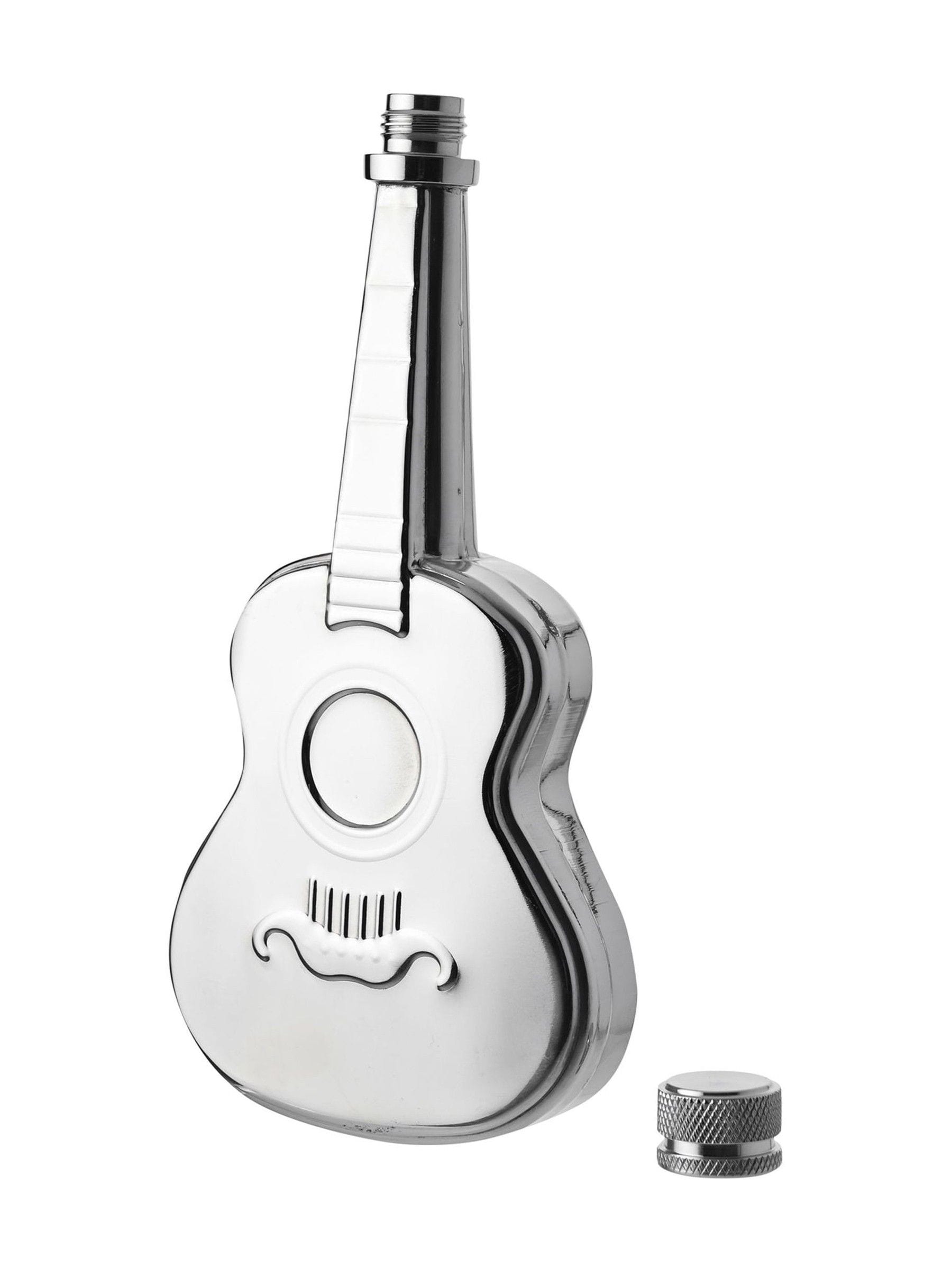 Widdop Silver guitar hip flask 5oz mirror polished, UK version