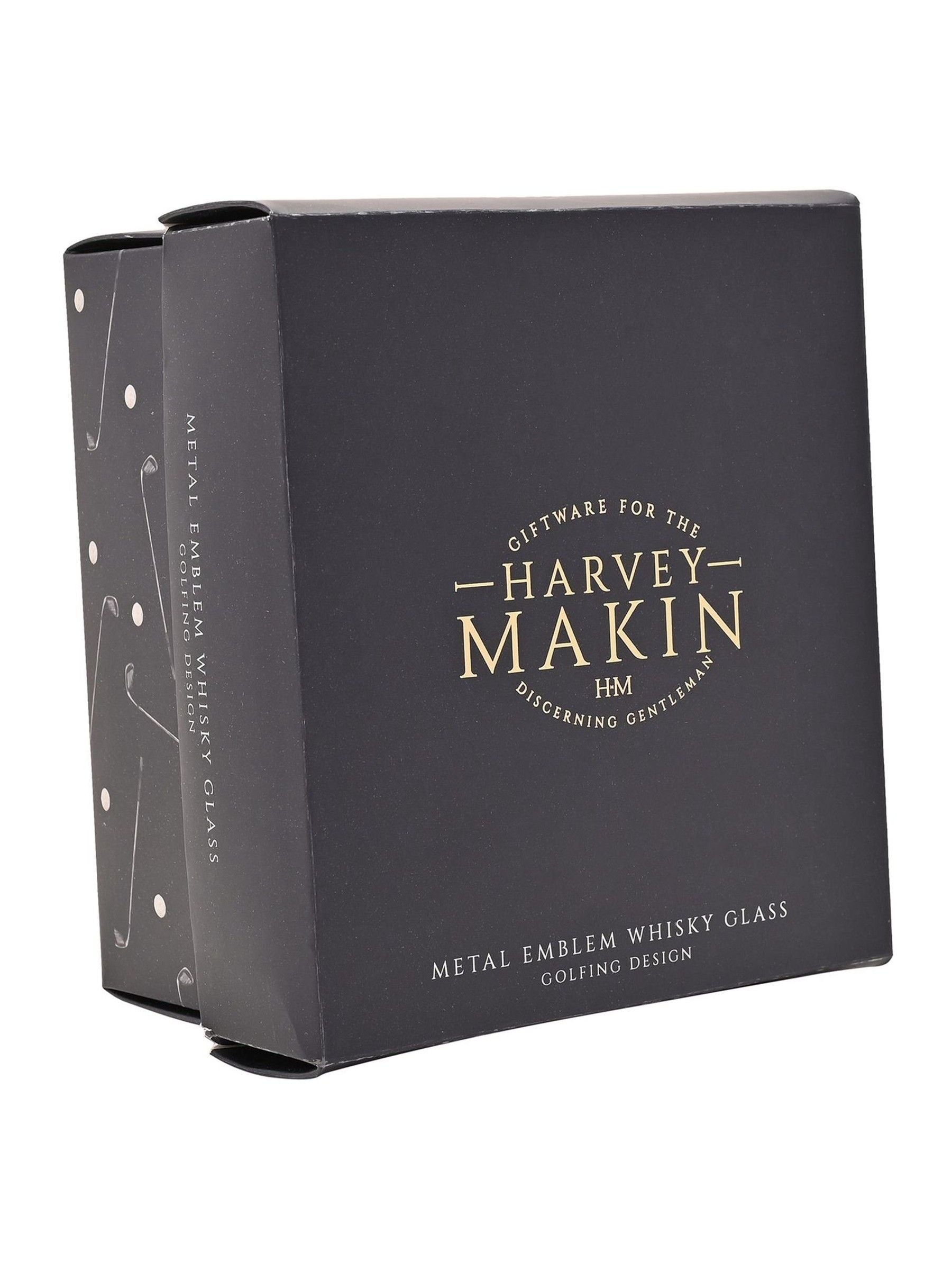 Harvey Makin golf whisky glass 10cm (British brand)