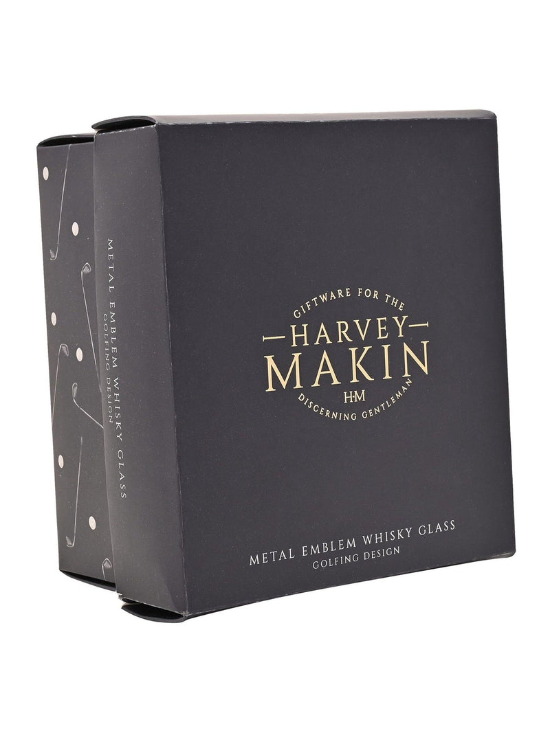 Harvey Makin golf whisky glass 10cm (British brand)