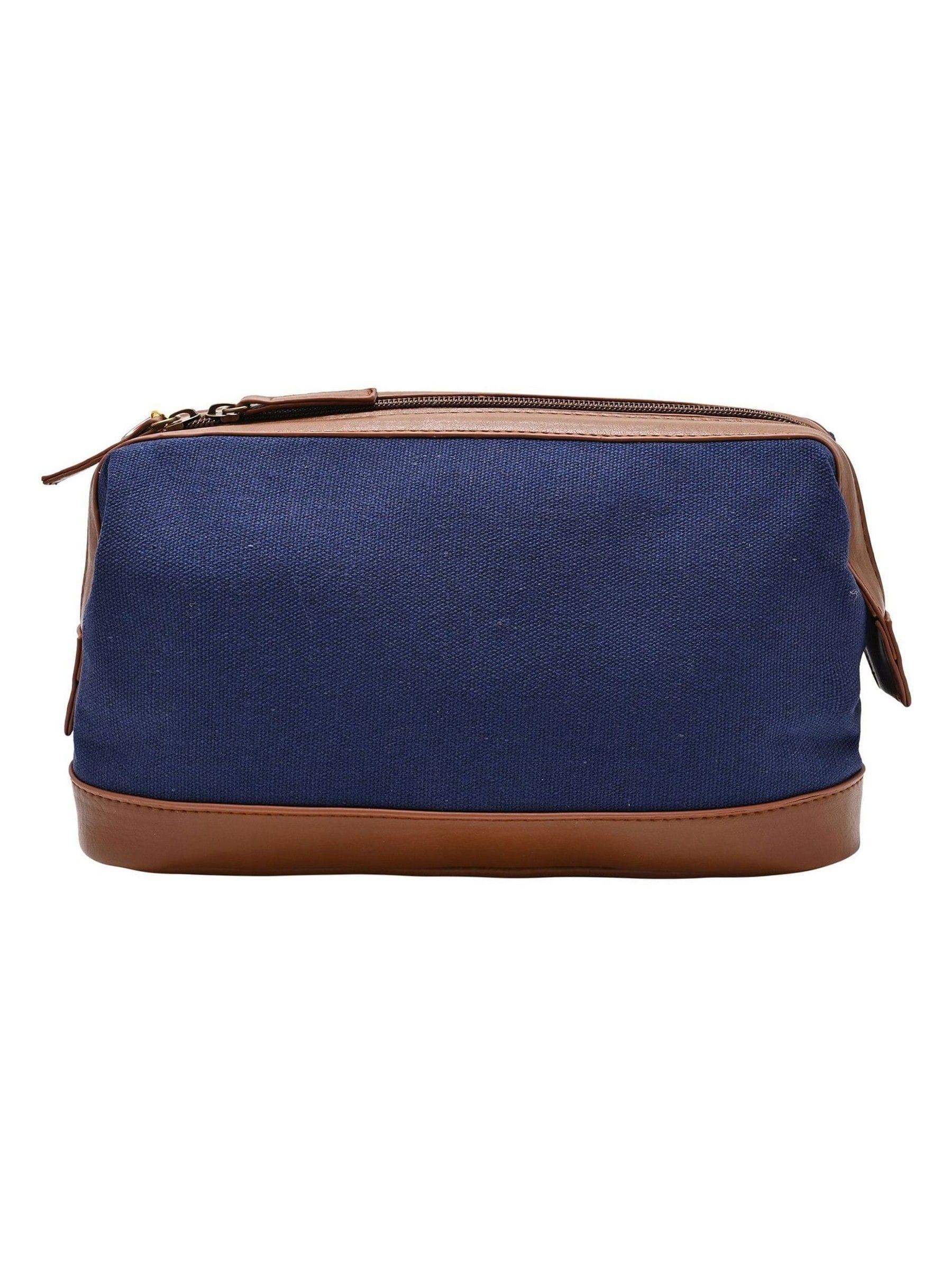 Widdop blue RAF canvas faux leather washbag, imported from the UK