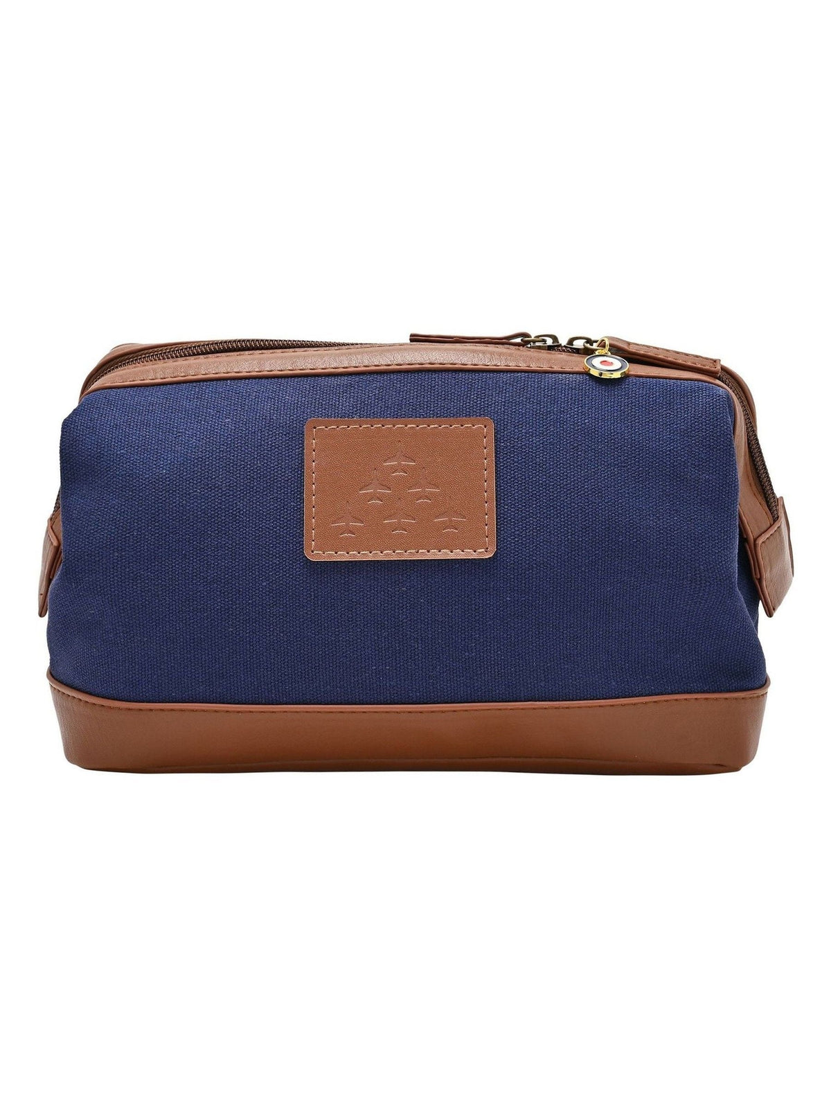 Widdop blue RAF canvas faux leather washbag, imported from the UK