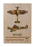 Widdop Brown RAF Wood Effect A3 Spitfire Wall Plaque