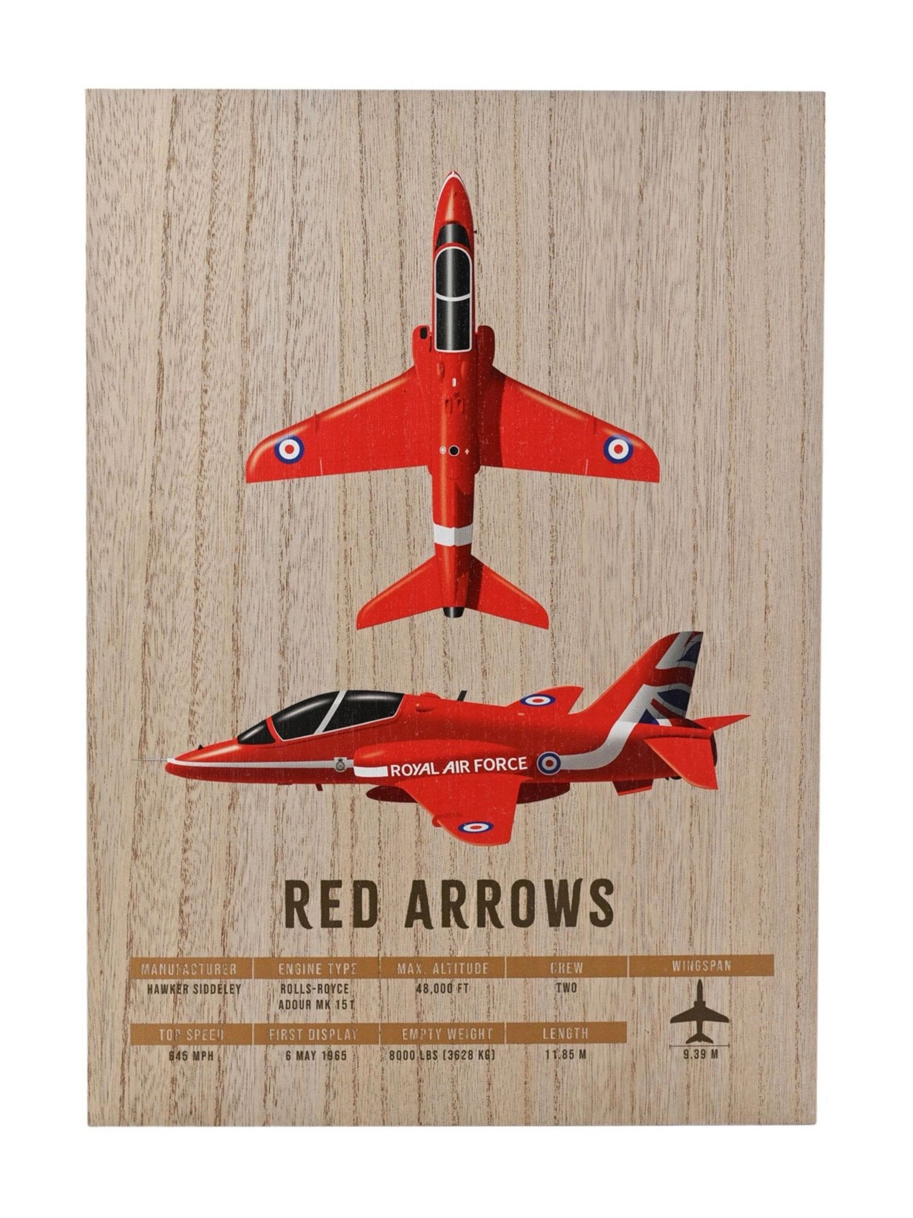Harvey Makin RAF Red Arrows A3 wood-effect wall plaque (British brand)