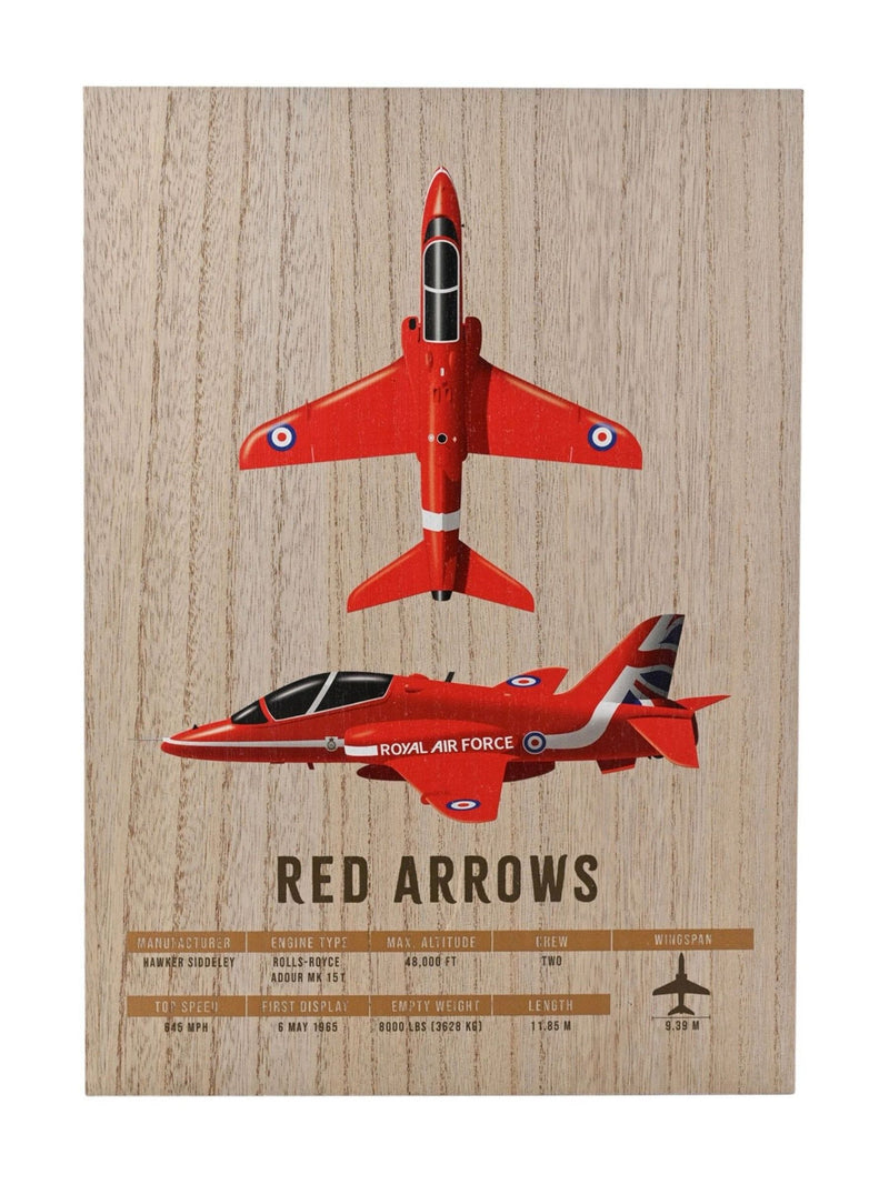 Harvey Makin RAF Red Arrows A3 wood-effect wall plaque (British brand)