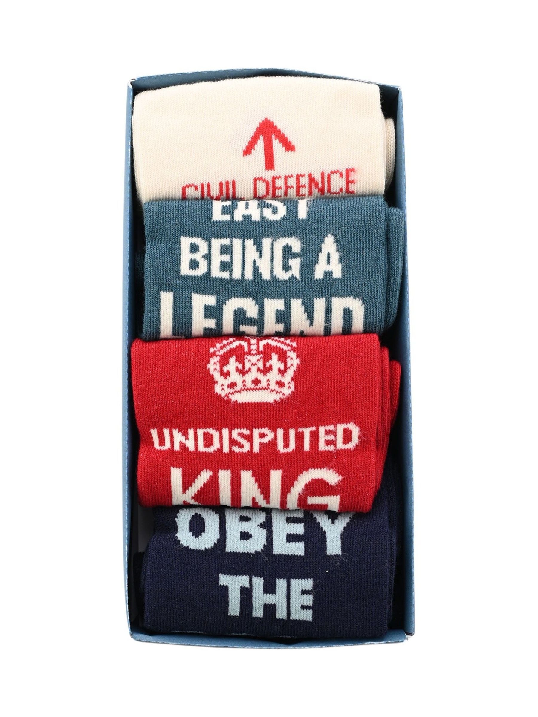 Widdop blue civil defence socks gift set - British product