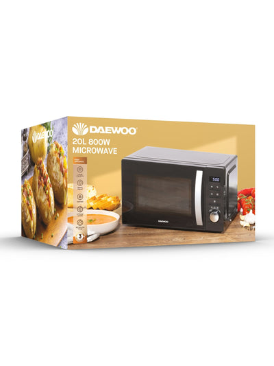 Next Daewoo Black Digital Solo Microwave Oven 20L- Buy online at McGrocer