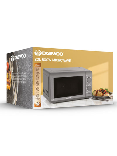 Next Daewoo Grey Manual Microwave 800W 20L- Buy online at McGrocer
