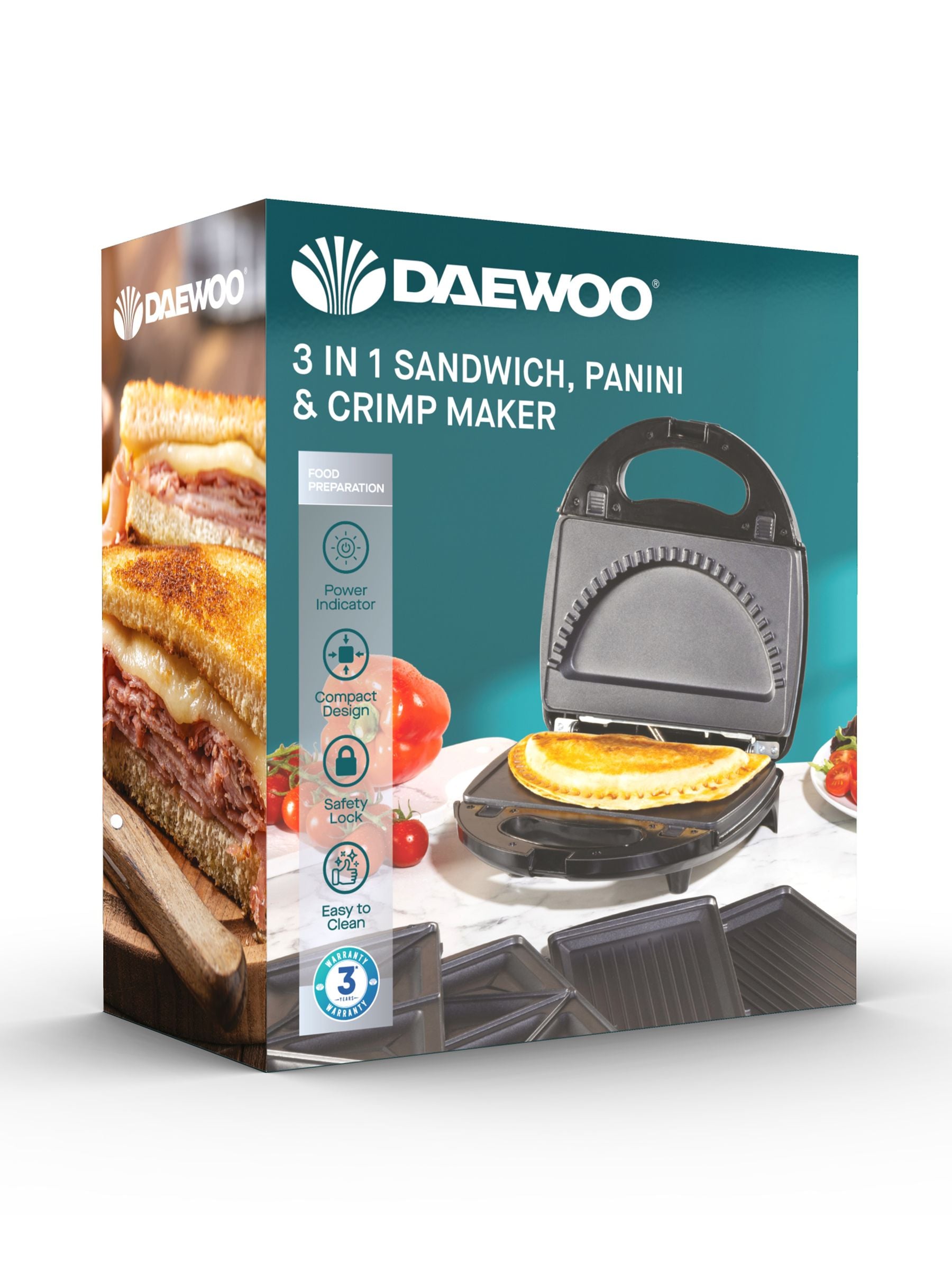 Daewoo 3-in-1 sandwich maker panini press (British brand)