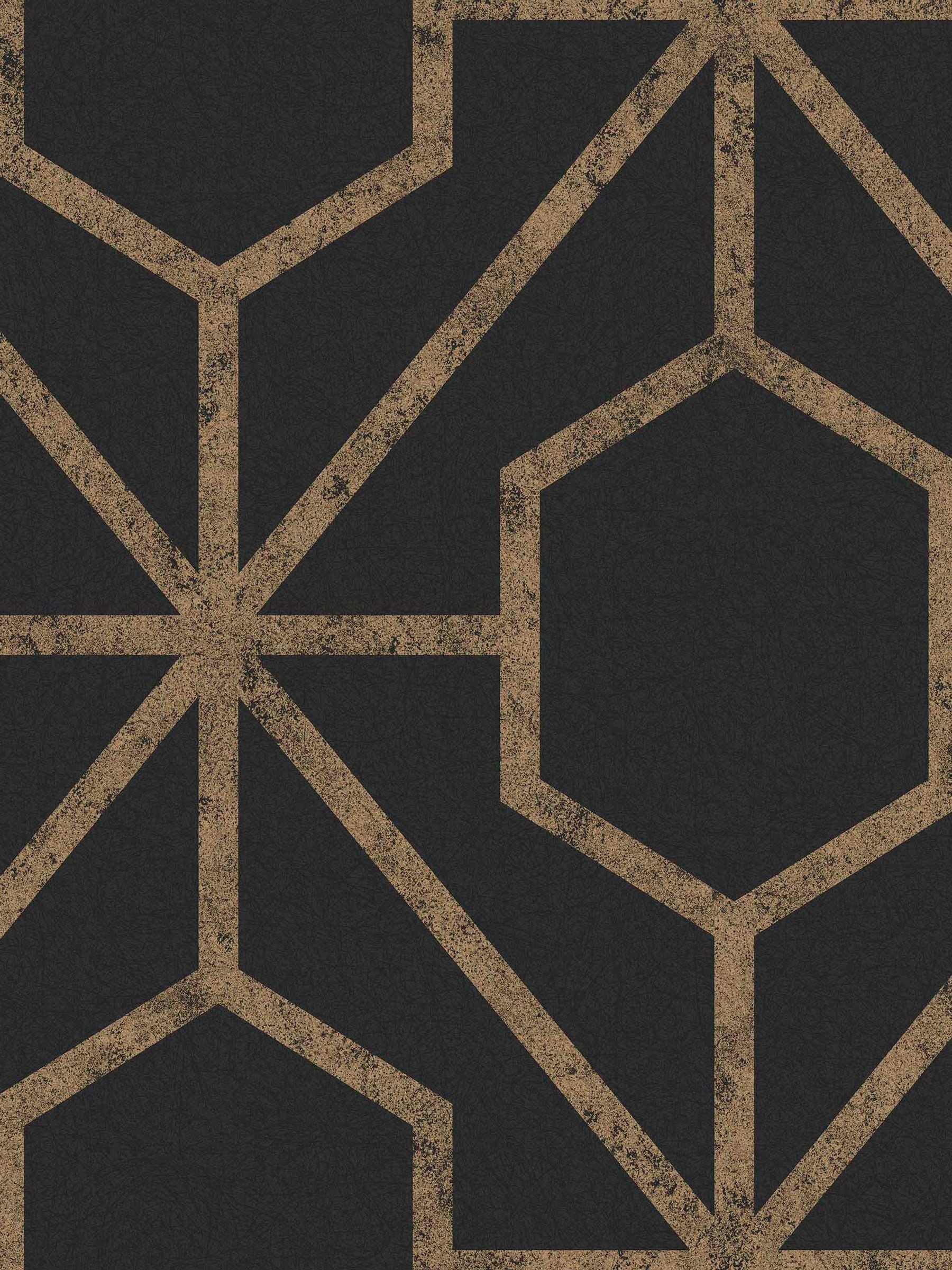 Graham & Brown Rinku black gold geometric wallpaper 10m, imported from the UK