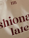 Made Yours personalised slogan tote bag burgundy (British brand)
