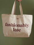 Made Yours personalised slogan tote bag burgundy (British brand)