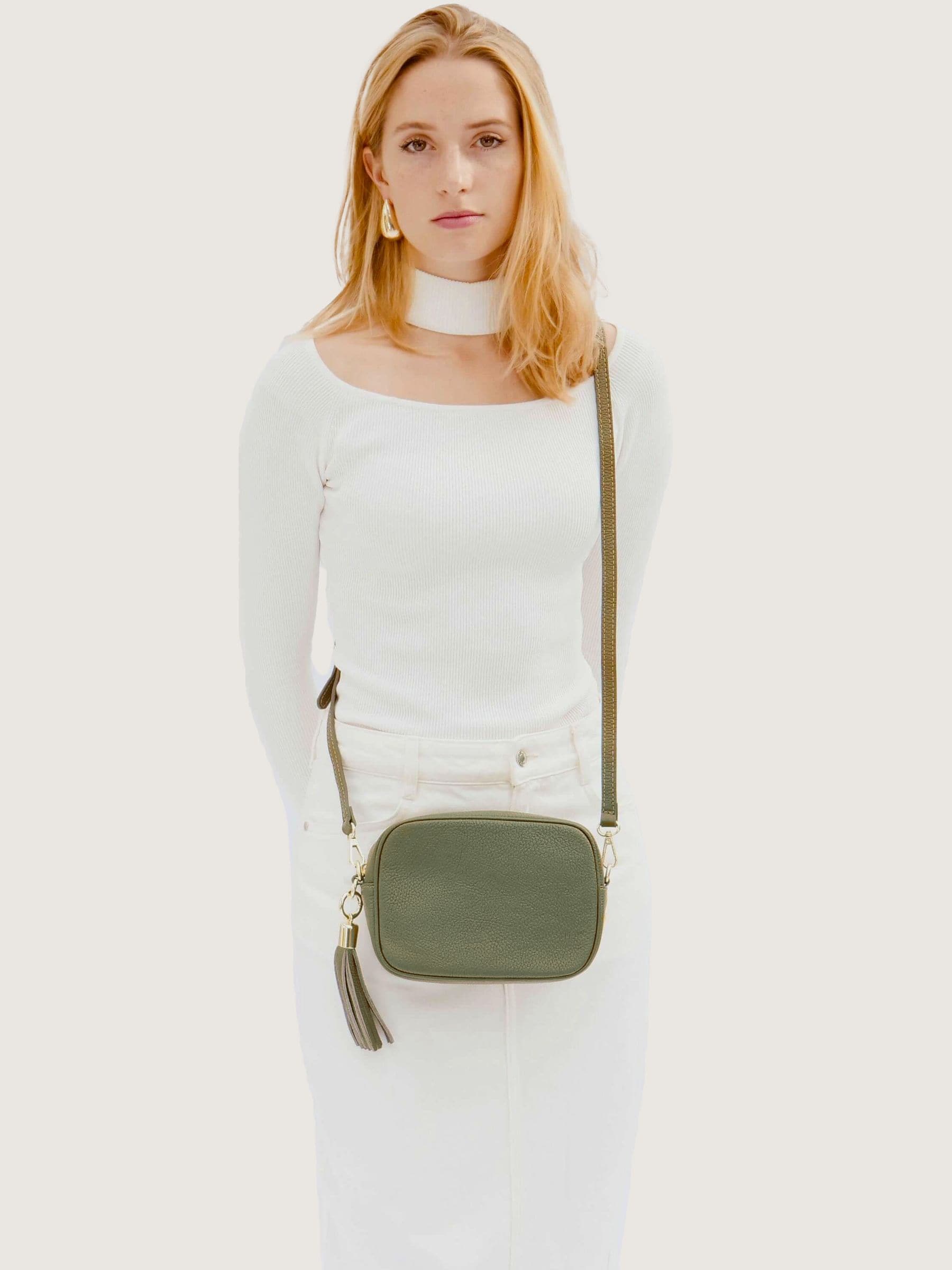 Apatchy Green The Tassel Leather Cross-Body Bag