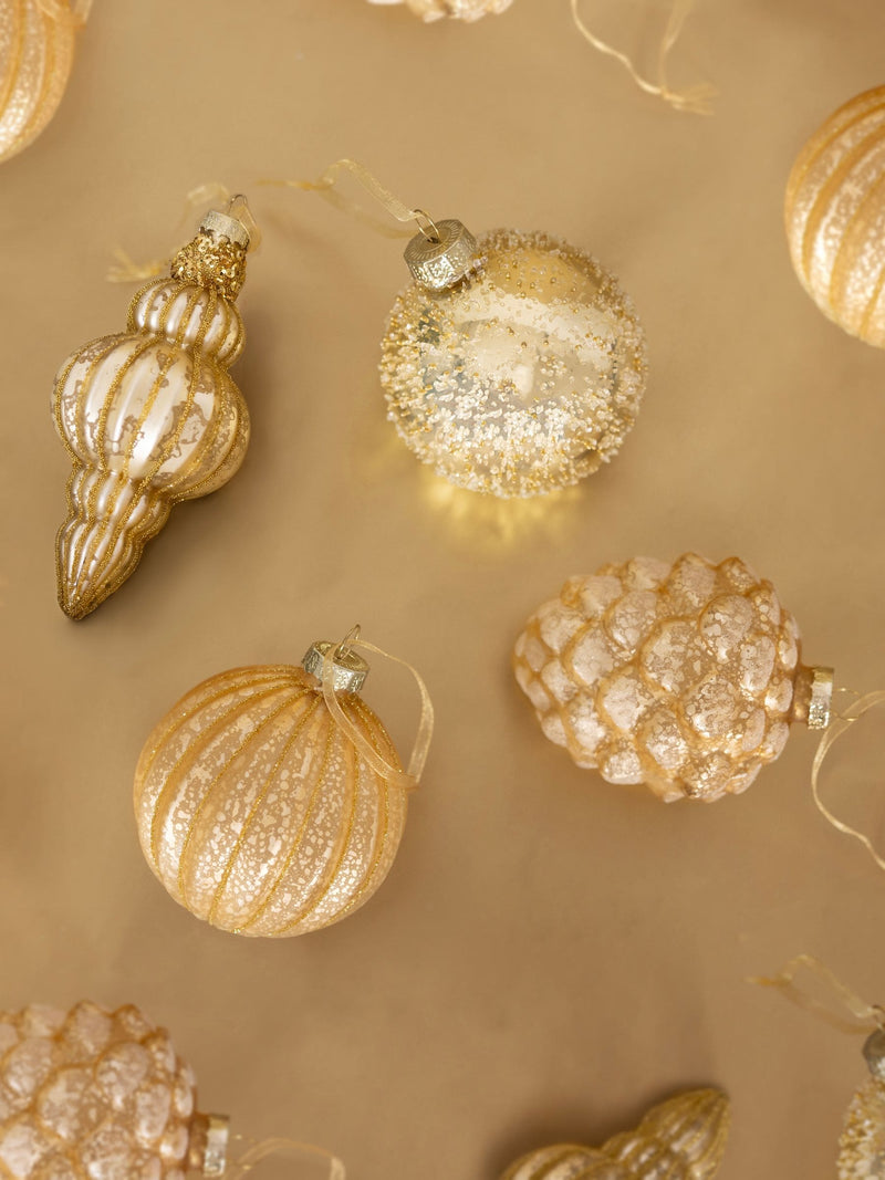 Charles Bentley 12 Piece Green Glass Christmas Bauble Collection