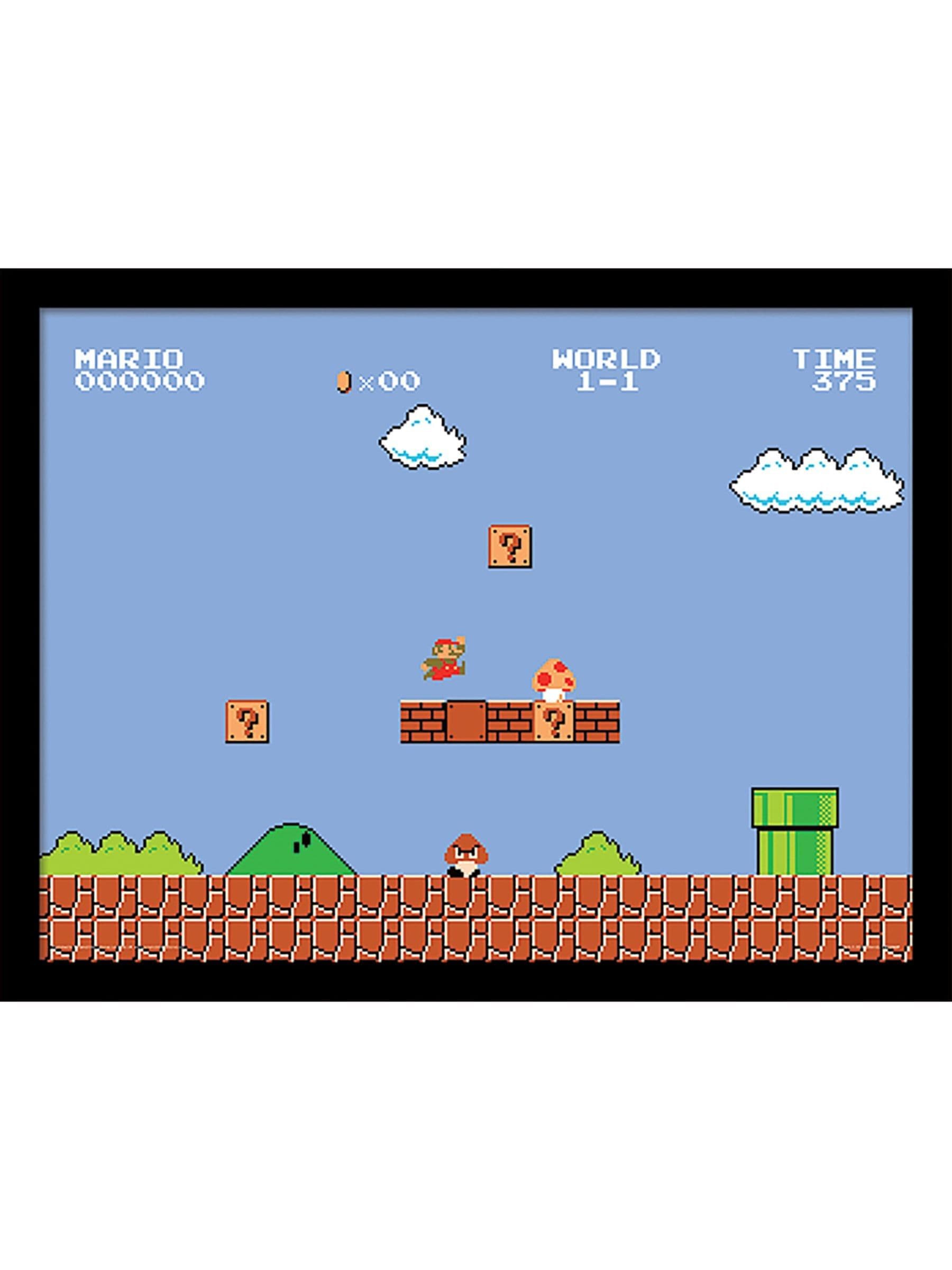 Pyramid International Blue Lx Super Mario Bros framed print 45x35cm (British brand)