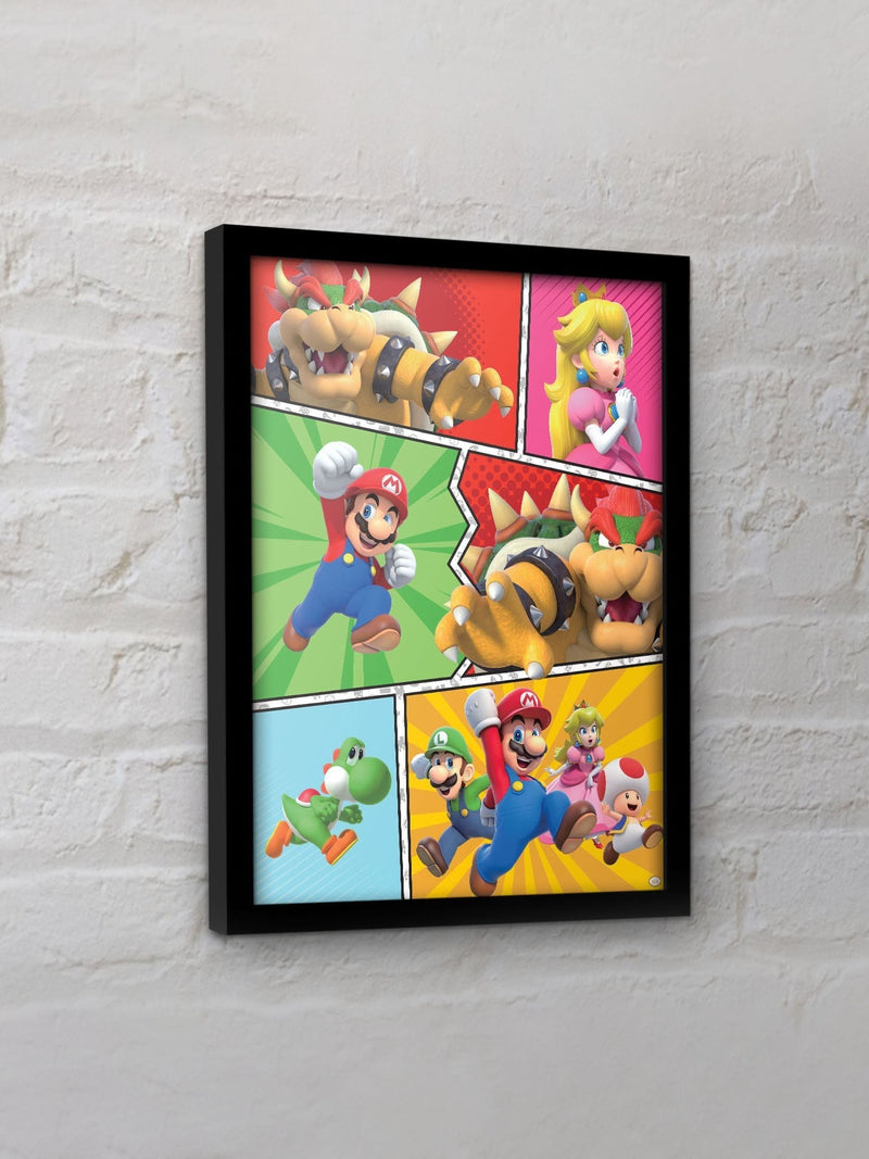 Pyramid International Super Mario comic strip framed print 45x35cm (British brand)