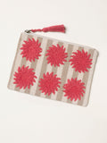 FatFace beige sun embroidered stripe pouch (British brand)