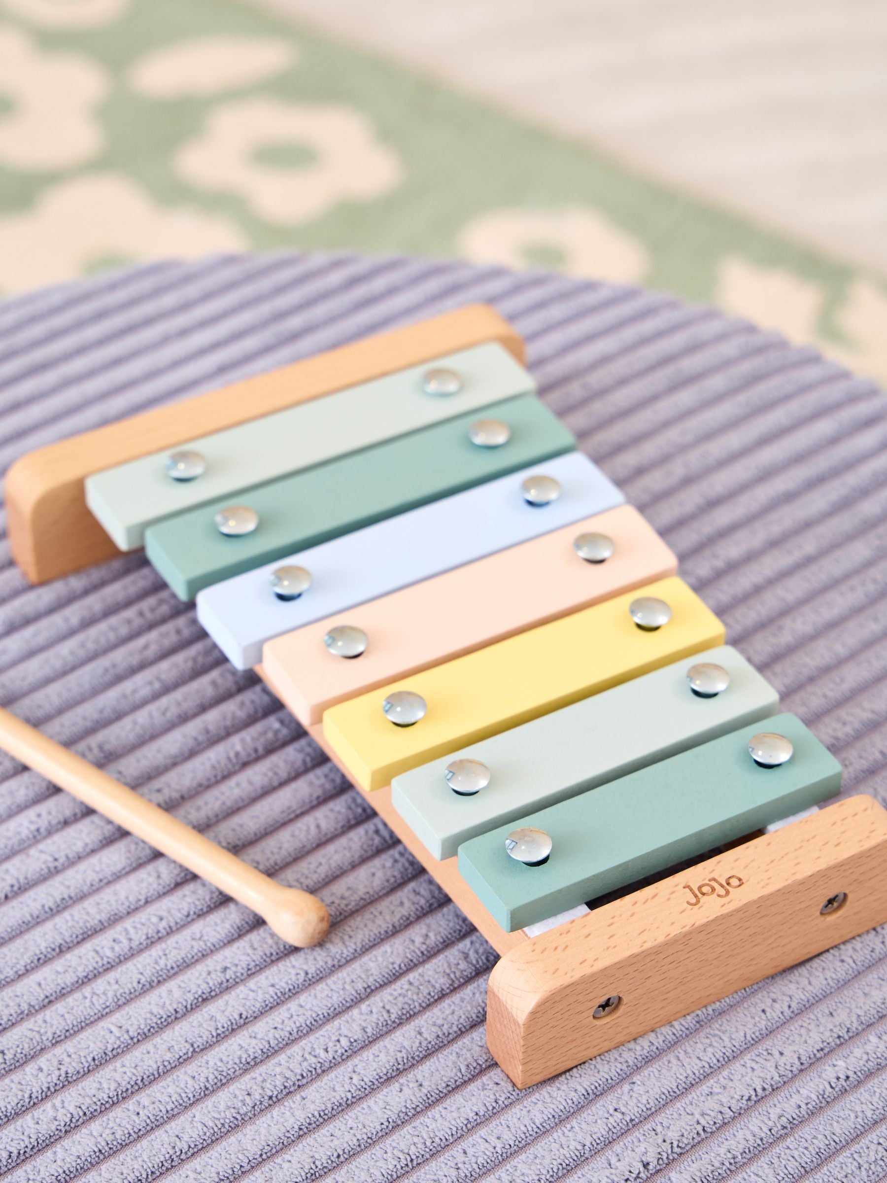 JoJo Maman Bébé pastel xylophone toy with wooden mallet (British brand)