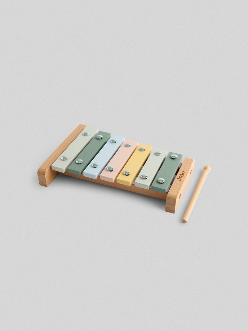JoJo Maman Bébé pastel xylophone toy with wooden mallet (British brand)