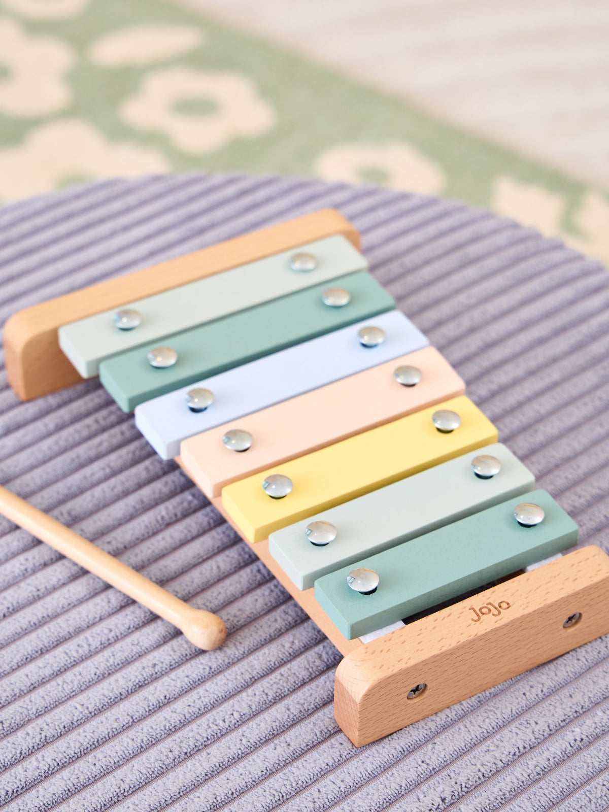 JoJo Maman Bébé pastel xylophone toy with wooden mallet (British brand)