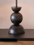 Pacific Vala textured graphite metal table lamp with white shade, imported from the UK