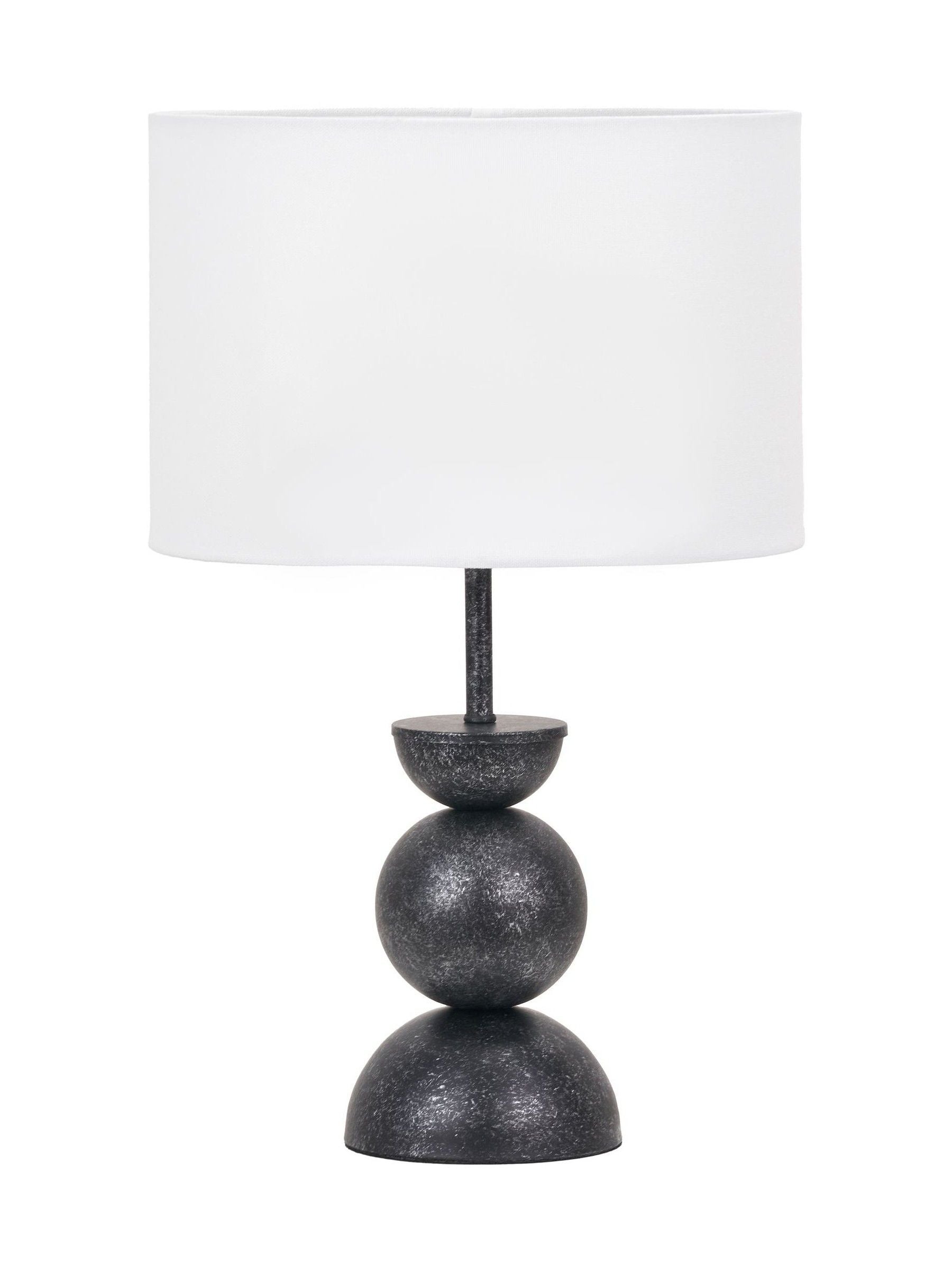 Pacific Vala textured graphite metal table lamp with white shade, imported from the UK